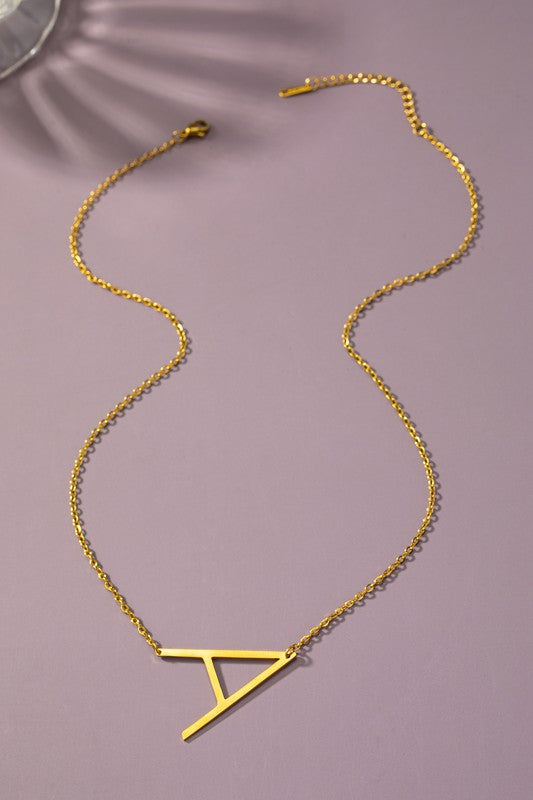 Large initial pendant necklace