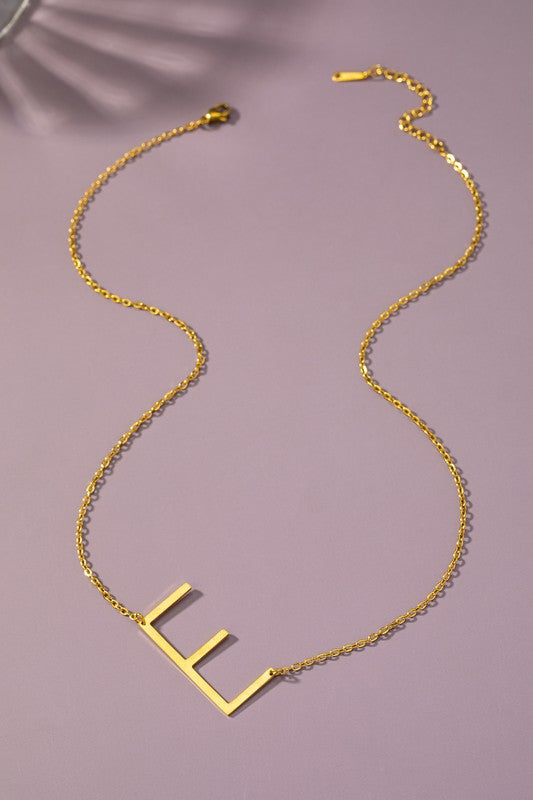 Large initial pendant necklace