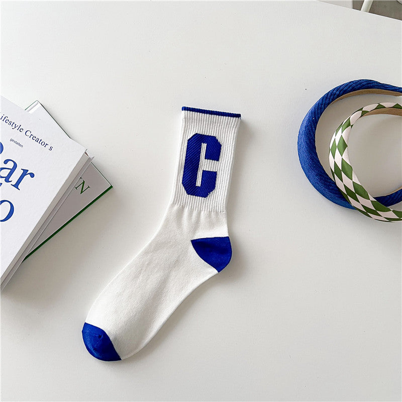 Fashion Letters Socks Women's Mid-calf Length Sock